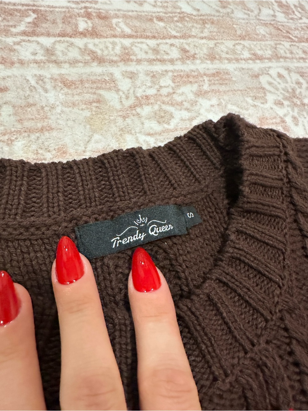 NWOT 🤎 Espresso Cable Knot Cotton Blend Sweater - Picture 5 of 10